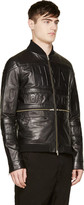 Thumbnail for your product : Hood by Air Black Leather Hockey Bomber Jacket