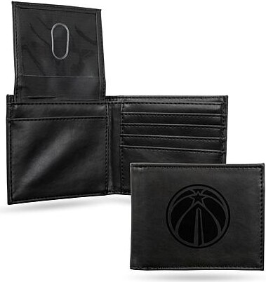 Rico NBA Laser-Engraved Black Billfold Wallet - Wizards