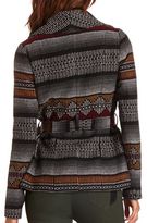 Thumbnail for your product : Charlotte Russe Tie-Front Aztec Print Coat