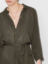 Thumbnail for your product : Melissa Odabash Green Alesha Belted Shirt Dress