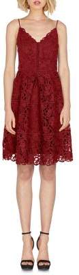 Adelyn Rae Spaghetti-Strap Lace Fit-And-Flare Dress