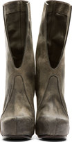 Thumbnail for your product : Rick Owens Grey Distressed Notched Wedge Boots