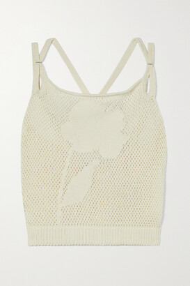 IOANNES Cropped Crochet-knit Cotton-blend Top - Off-white