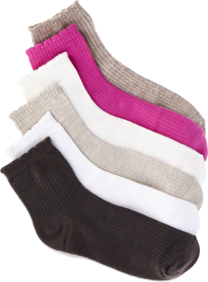 Joyspun Women’s Essentials Ankle Dress Socks, 6-Pack, Fits Shoe Sizes 4-10