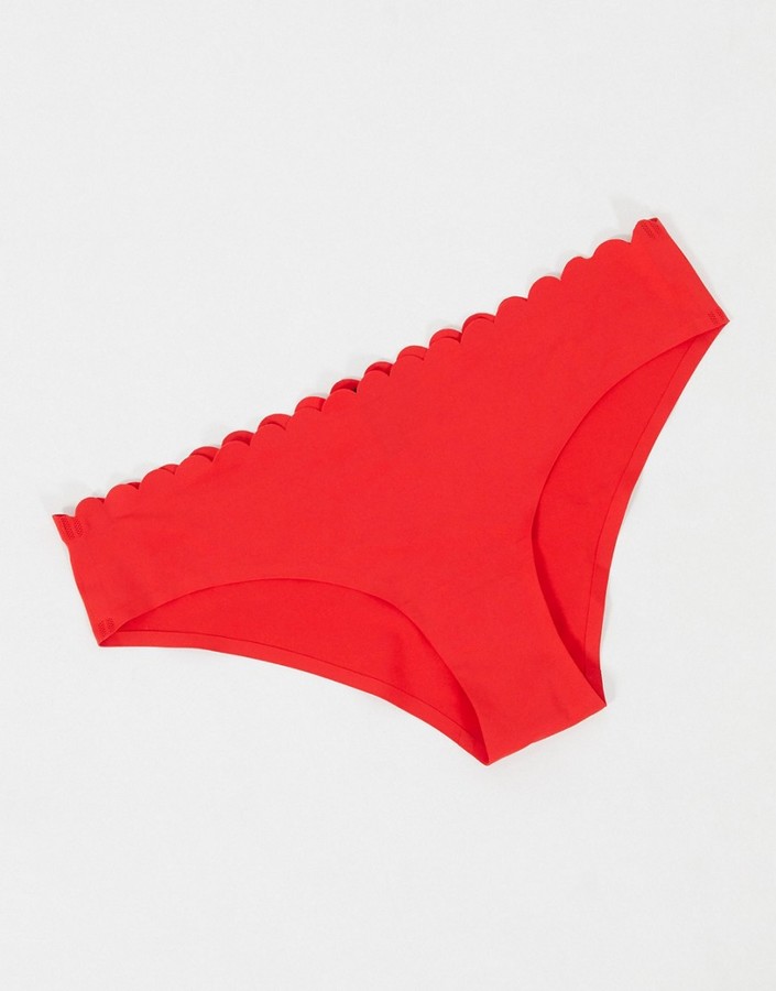 South Beach red laser cut brief - ShopStyle Panties
