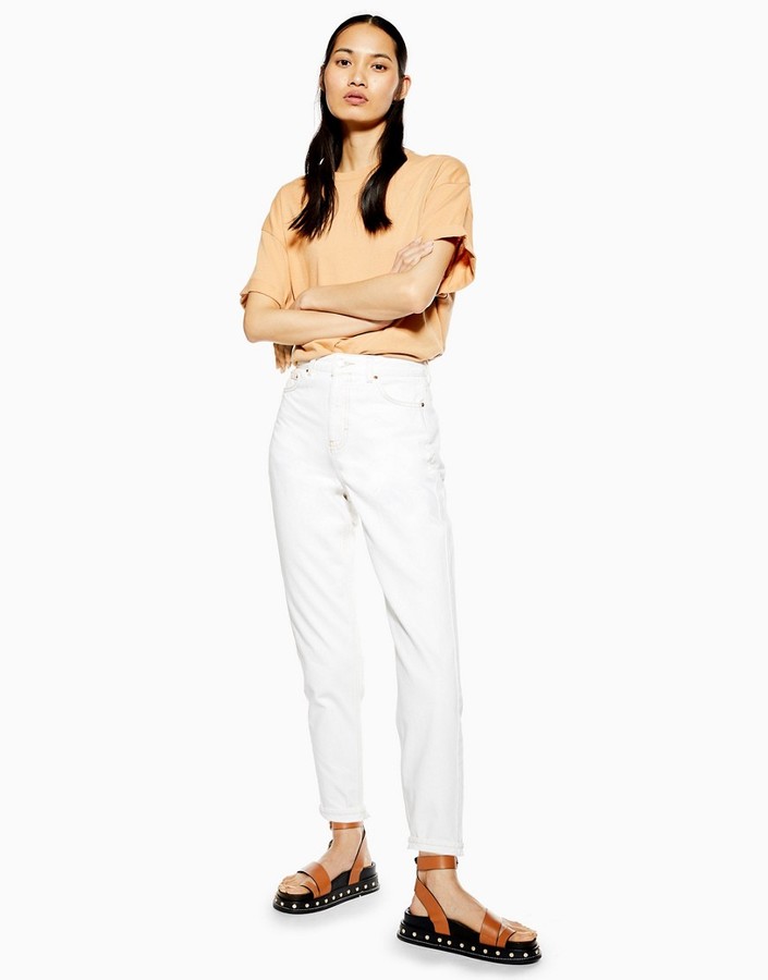 Topshop Mom jeans in white - ShopStyle