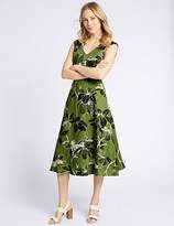 Thumbnail for your product : Marks and Spencer Linen Rich Printed Skater Midi dress