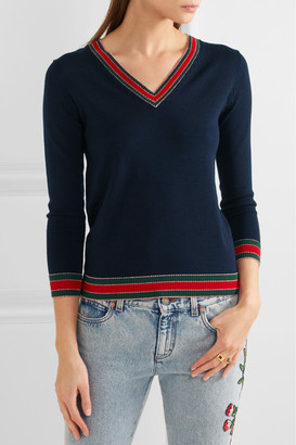 Gucci Striped Wool Sweater - Midnight blue