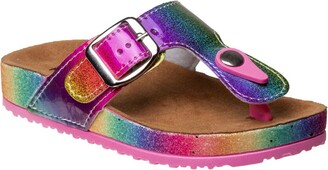 Toddler Kensie Girl Metallic Sandals with Shiny Glitter Straps 