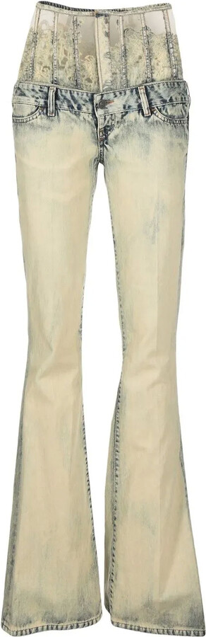 Diesel Lace-High-Waist Flared Jeans