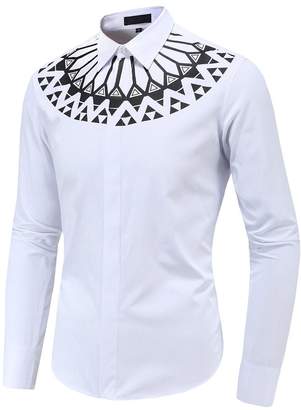 C2S Men's Spread-Collar Pattern Big and Tall Dress Shirts ST015 (, 4XL)
