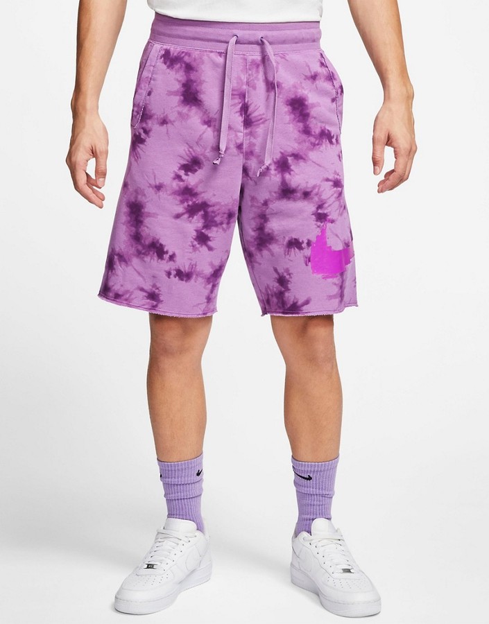 Purple tie dye nike shorts Clearance