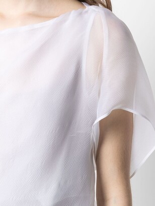Emporio Armani Semi-Sheer Short-Sleeved Blouse