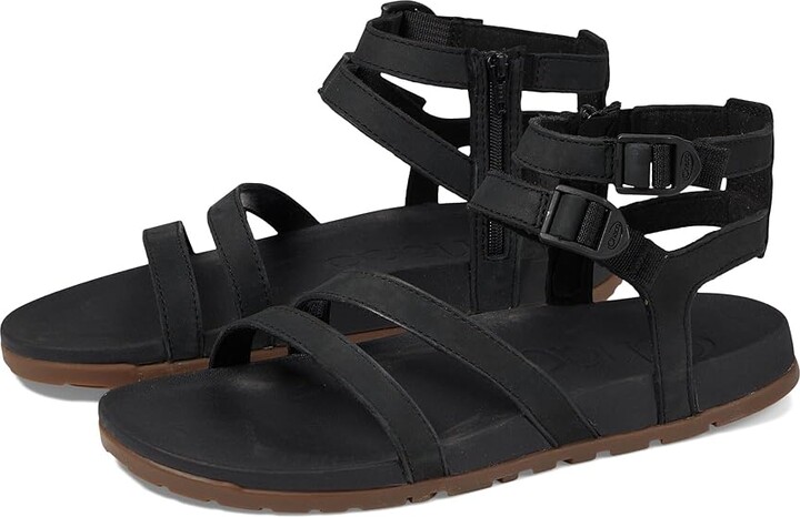 Chaco Lowdown Leather Strappy High Women's Sandals Black 1 : 10 B - Medium