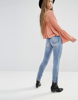 Thumbnail for your product : Glamorous Slim Leg Jeans With Raw Cut Hem