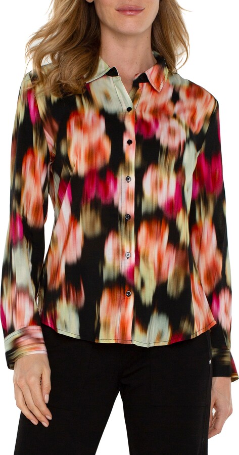 Liverpool Floral Ikat Print Shirt