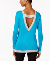 Thumbnail for your product : MICHAEL Michael Kors Metallic-Trim V-Back Sweater