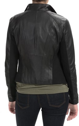 Andrew Marc Knit-Inset Leather Jacket (For Women)