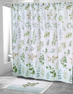 Avanti Linens Ombre Leaves Shower Curtain