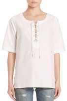 Thumbnail for your product : Rag & Bone JEAN Cotton Lace-Up Top