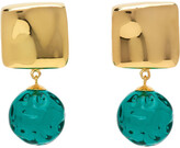Thumbnail for your product : AGMES Gold & Green Anthony Bianco Edition Lea Earrings