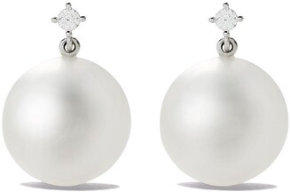 TASAKI 18kt white gold Mabe pearl and diamond earrings