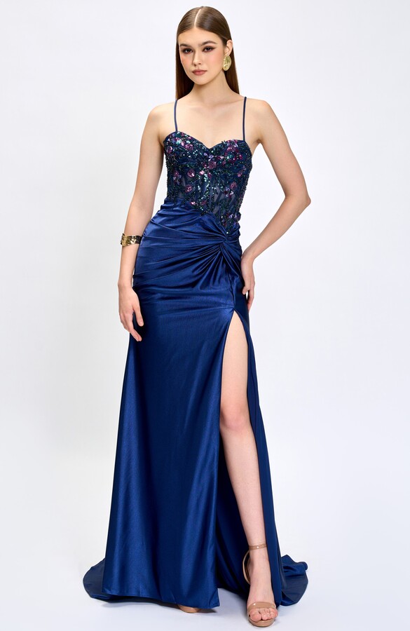 Bariano Nahdia Beaded Sequin Gown