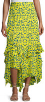 Thumbnail for your product : Tanya Taylor Rita Ruffled Silk Skirt, Yellow