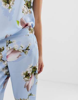 Ted Baker Harmony floral print pyjama trouser in blue