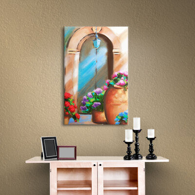 ArtWall 'Tuscan Stoop' by Susi Franco Painting Print on Wrapped Canvas