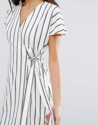 Vero Moda Striped Wrap Tea Dress