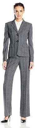 Le Suit Women's 2 Button Glen Plaid Jacket and Pant Suit Set