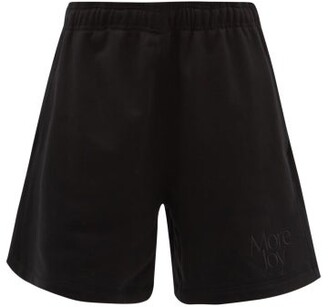 MORE JOY BY CHRISTOPHER KANE More Joy-embroidered Cotton-jersey Shorts - Black