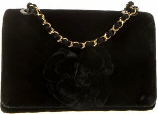 Chanel Vintage Velvet Camellia Flap Bag - ShopStyle