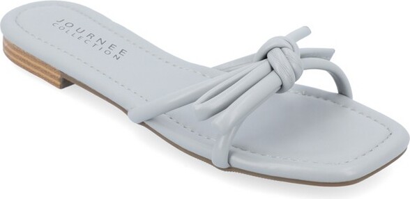 Journee Collection JourneeCollectionWomen'sSomaSlideLowBlockHeelSandalsBlue9.5