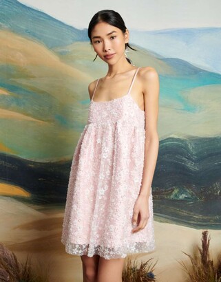 シスター ジェーン(sister jane) DREAM Mini Dress Sister Jane Dream floral beaded mini dress in pink - ShopStyle