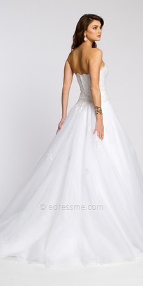 Camille La Vie Beaded Lace Applique Wedding Dress