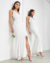 asos edition cami split front wedding dress