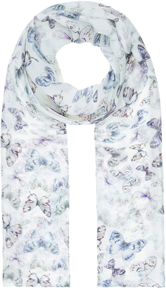 Accessorize Vibrant Meadow Butterfly Classic Silk Scarf