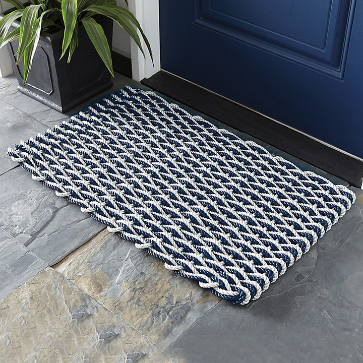 Ballard Designs Rope Doormat Gray/Navy Large - ShopStyle