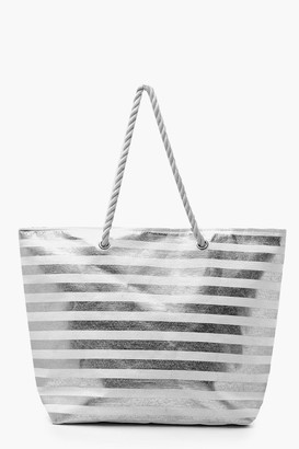 silver beach bag