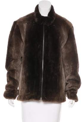 Marc Jacobs Leather-Trimmed Mink Fur Coat