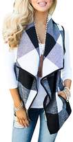 Thumbnail for your product : WO-STAR Women's Lapel Collar Short Windbreaker Parka Sleeveless Trench Vest Cardigan XL