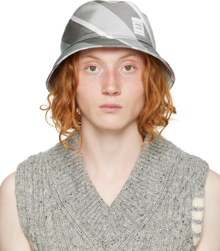Thom Browne Gray Mogador Bucket Hat - ShopStyle