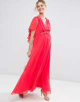 Thumbnail for your product : ASOS Maternity Embellished Cape Back Maxi Dress