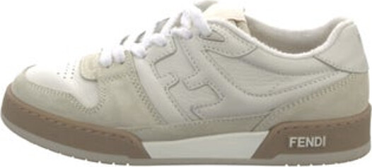 Fendi Leather Low Top Sneakers Neutrals & White Round-Toes Lace-Up Closure at Uppers Unfortunately due to restrictions this item may not be eligible for shipping in all areas.