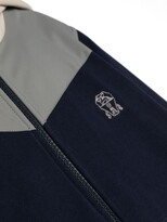 Thumbnail for your product : BRUNELLO CUCINELLI KIDS Colour-Block Panelled Zip-Up Hoodie