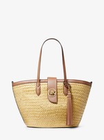 malibu woven straw tote bag