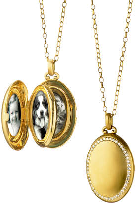 Monica Rich Kosann 18k Gold Four Premier Diamond Locket Necklace
