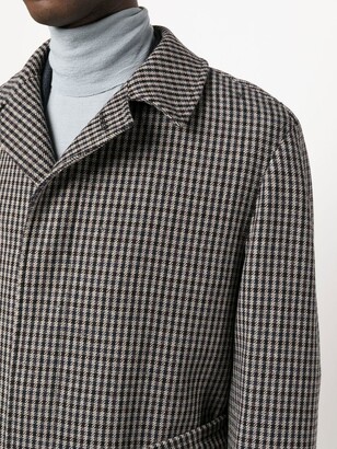 Tagliatore Check-Pattern Tie-Fastening Coat